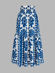 Floral Print Cami Top & Smocked Skirt Set