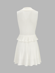 Eyelet Knit Peplum Top & Mini Skirt Set