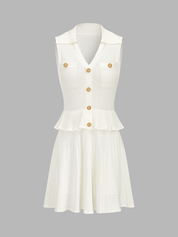 Eyelet Knit Peplum Top & Mini Skirt Set