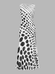 High Stretch Polka Dot Mesh Maxi Dress