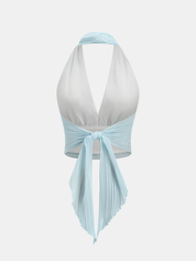 Plissé Halter Crop Top & Maxi Skirt Set