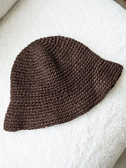 Hand-Crocheted Straw Bucket Hat