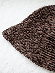 Hand-Crocheted Straw Bucket Hat