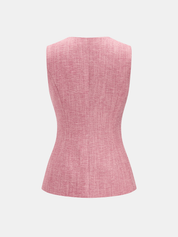 Tweed Sleeveless Vest & Mini Skirt Set