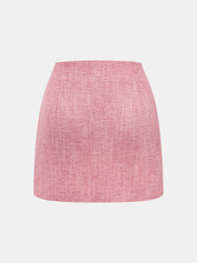 Tweed Sleeveless Vest & Mini Skirt Set