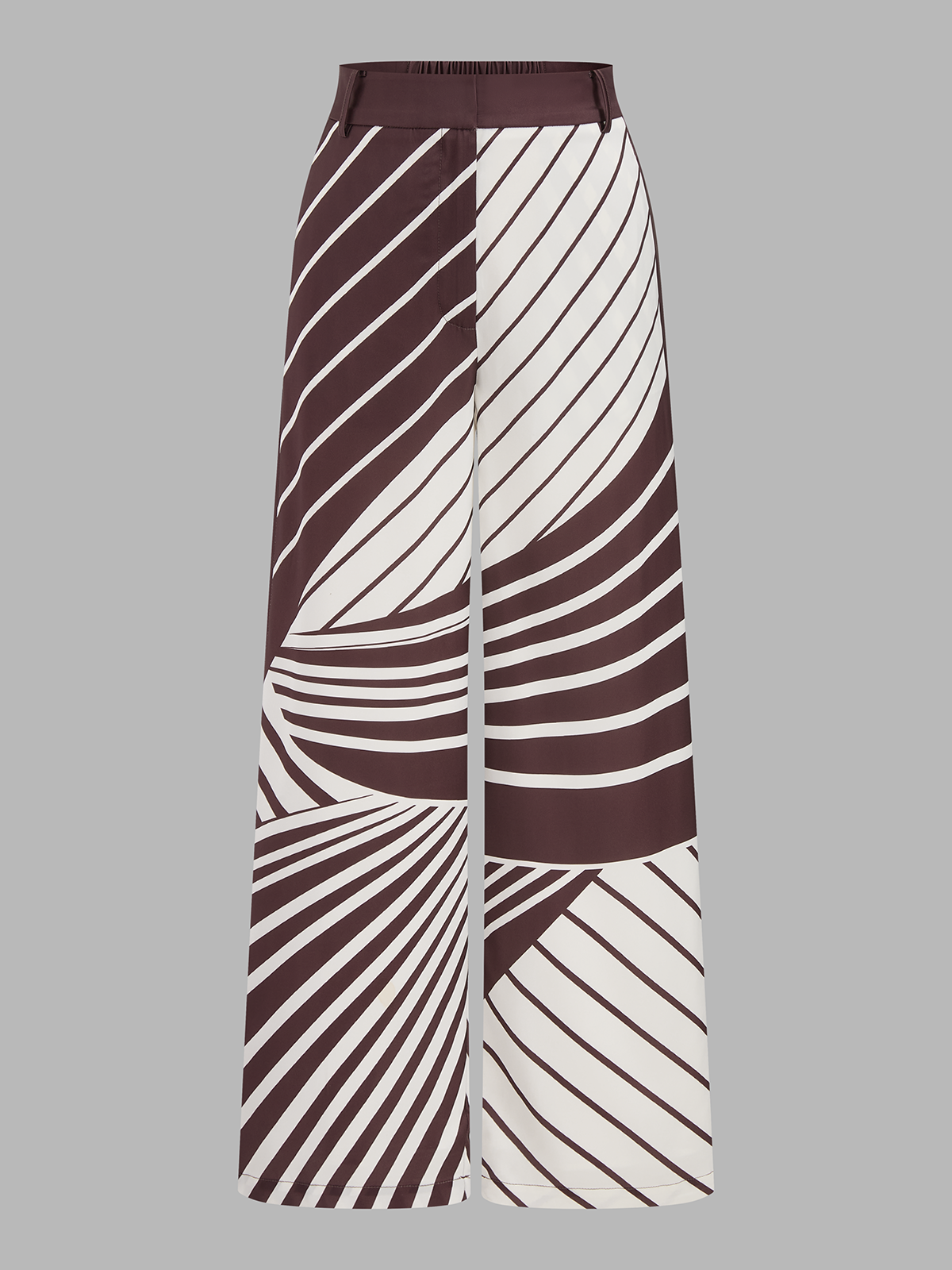 Geometric Stripe Wrap Shirt & Pants Set
