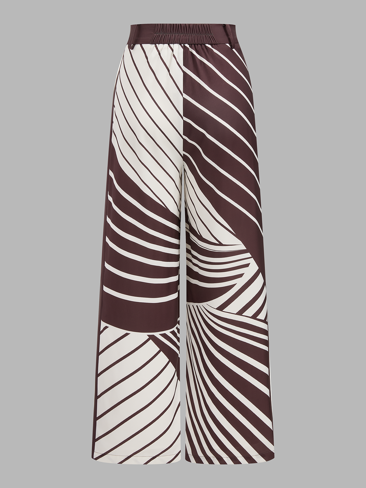 Geometric Stripe Wrap Shirt & Pants Set