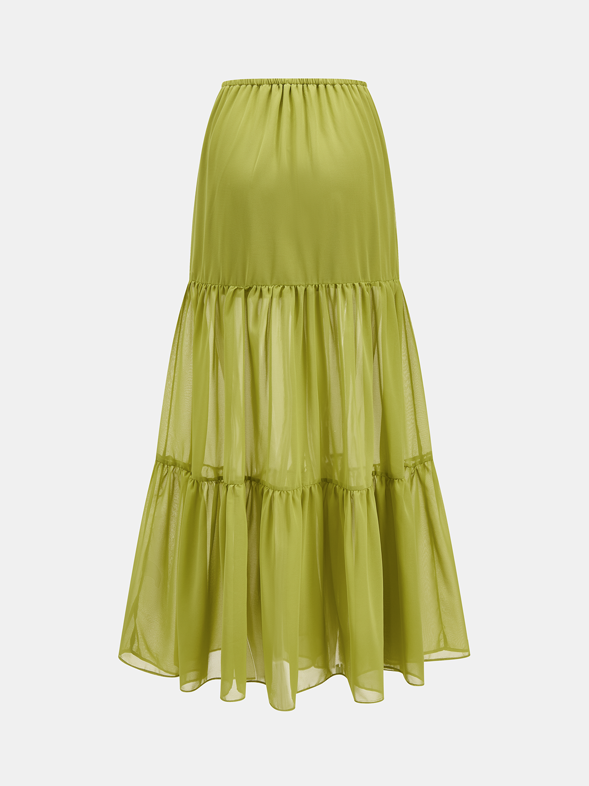 Lace Panel V-Neck Top & Tiered Skirt Set