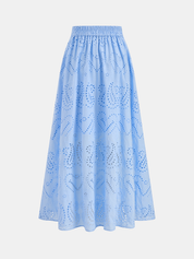 Eyelet Embroidery Top & Maxi Skirt Set