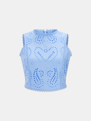 Eyelet Embroidery Top & Maxi Skirt Set