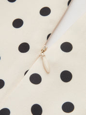 Polka Dot Cut-Out Tie-Neck Mini Dress
