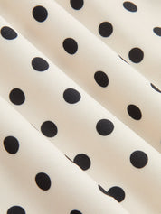 Polka Dot Cut-Out Tie-Neck Mini Dress