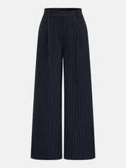 Pinstripe Metal Button Halter Top & Pants Set