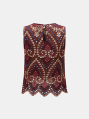 Eyelet Embroidered Top & Midi Skirt Set