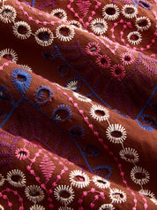Eyelet Embroidered Top & Midi Skirt Set