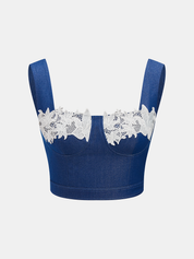Lace Trim Cami Crop Top & Shorts Set
