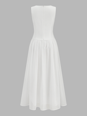 Sleeveless Crew Neck Flowy Maxi Dress