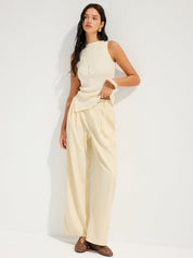 Slim Fit Ribbed Sleeveless Knit Top
