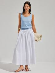 Lurex Knit Deep V-Back Tank Top