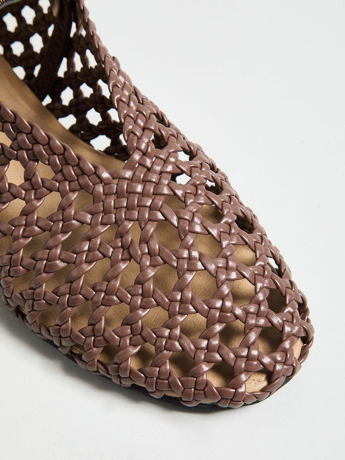 Genuine Leather Woven Ballet Flats