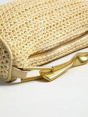 Twisted Handle Straw Woven Handbag