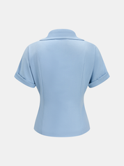 Short Sleeve Sculpted Button Shirt