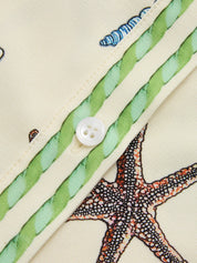 Marine Print Shirt & Drawstring Shorts Set
