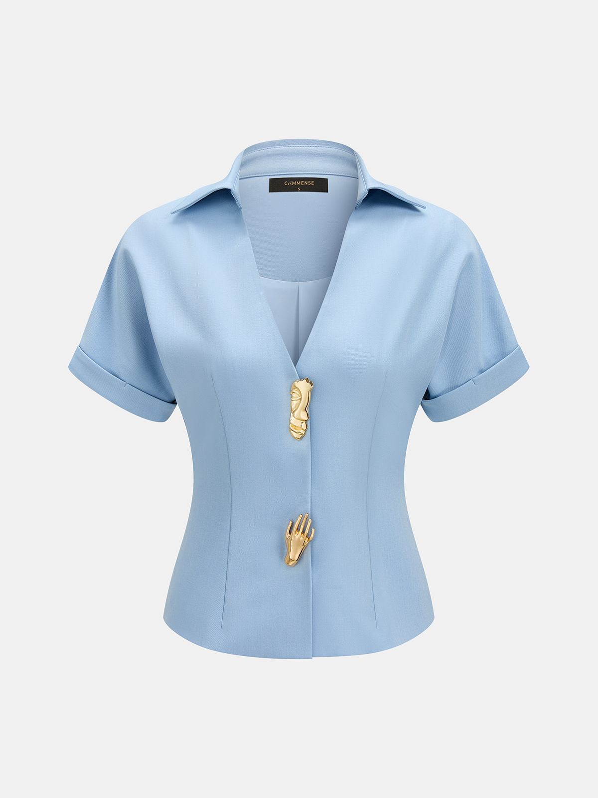 Short Sleeve Sculpted Button Shirt