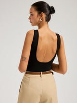 Bra-Free Backless Square Neck Bodysuit