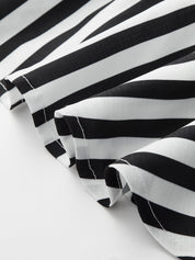 Striped Deep V Peplum Sleeveless Top