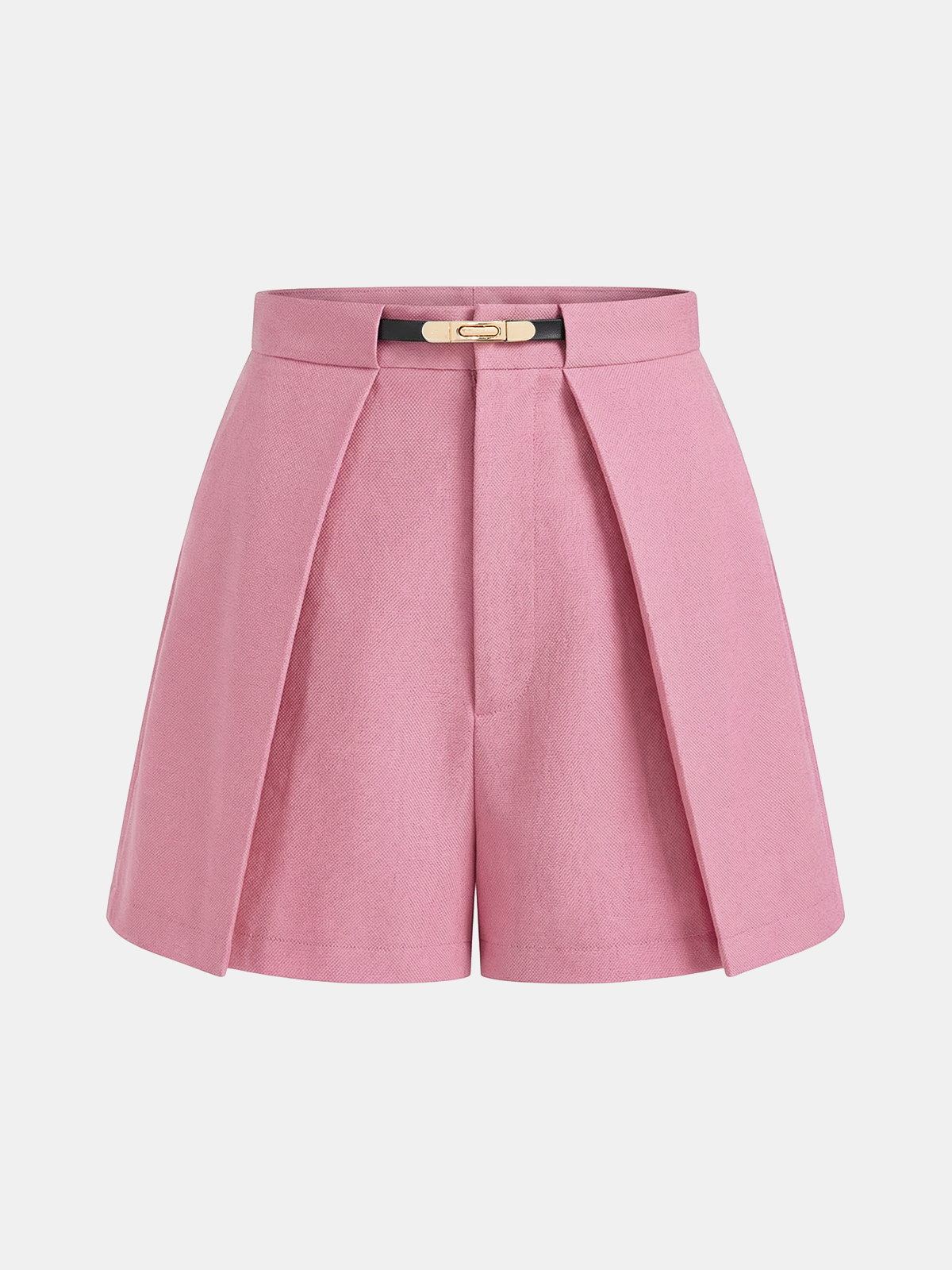 Mid-Waist Belted Casual Shorts