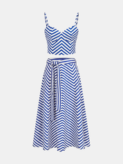 Chevron Stripe Cami Crop Top & Skirt Set