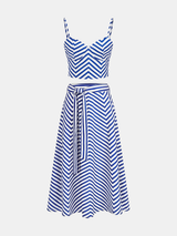 Chevron Stripe Cami Crop Top & Skirt Set