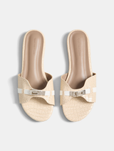 Crocodile Pattern Buckle Slide Sandals