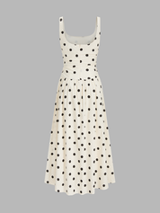 Polka Dot Ruched Cami Maxi Dress