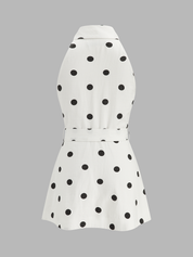 Polka Dot Belted Top & Shorts Set