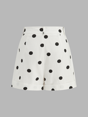 Polka Dot Belted Top & Shorts Set