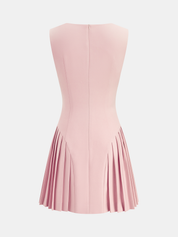 Sleeveless Pleated Mini Dress