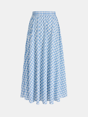 Gingham Wrap Tie Cami Top & Midi Skirt Set