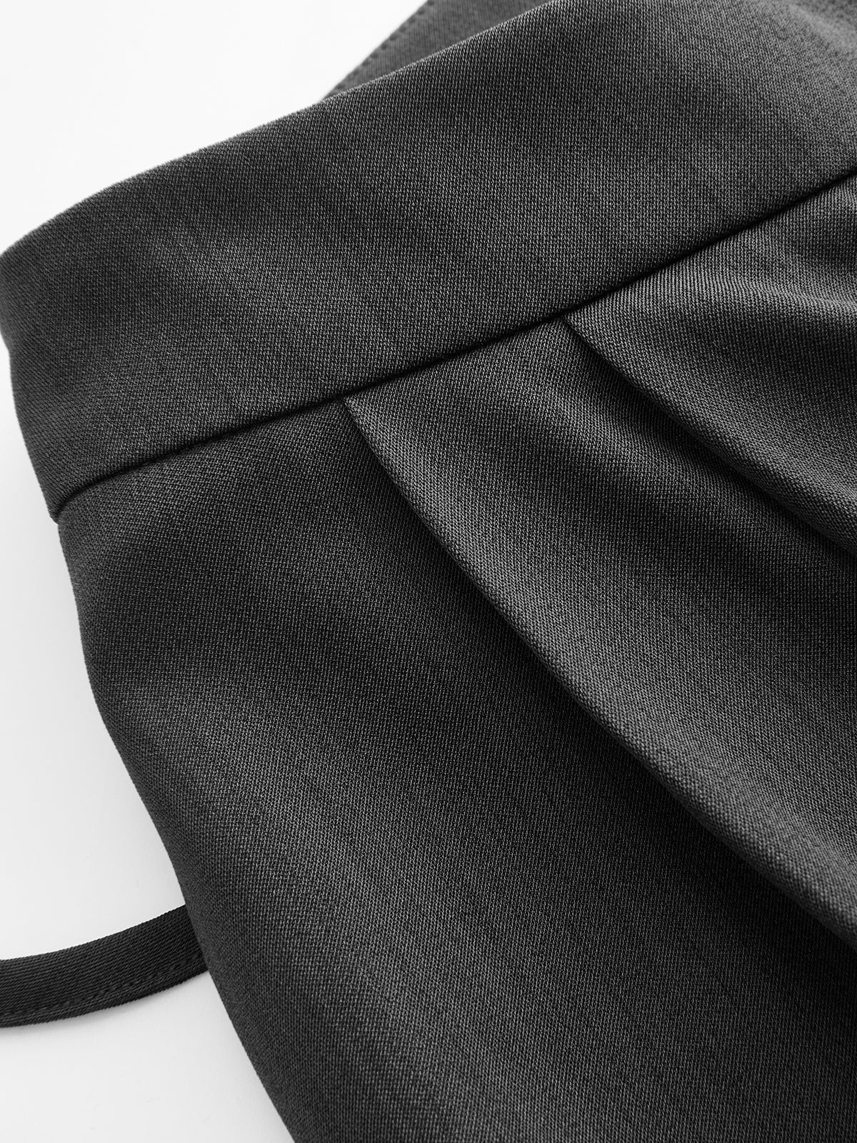 Wrap-Front Overlap Wide Leg Pants