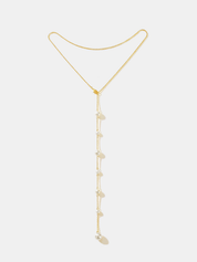 Long Pearl Drop Back Necklace