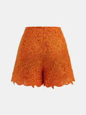 Guipure Lace Mid Waist Shorts