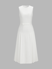 Sleeveless Pleated Midi Dress