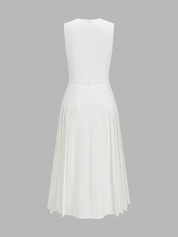 Sleeveless Pleated Midi Dress