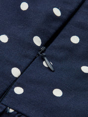 Linen Blend Polka Dot Peplum Top & Pants Set