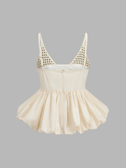 Crochet Cotton Bubble Hem Cami Top