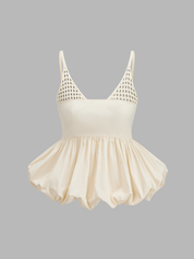 Crochet Cotton Bubble Hem Cami Top