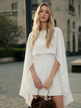 Cape Overlay Cami Mini Dress Two Piece Set