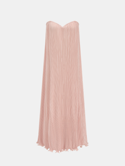 Strapless Pleated Maxi Dress