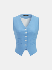 Cotton Linen V-Neck Vest & Pants Set
